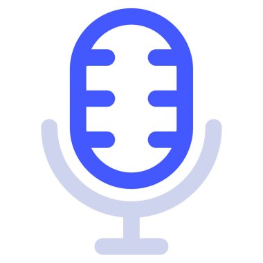 Podcast Simgesi, Beyaz Arkaplanda Basit Vektör İllüstrasyonu