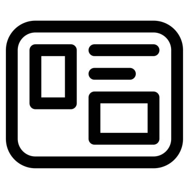 Bülten Simgesi, Beyaz Arkaplanda Basit Vektör İllüstrasyonu