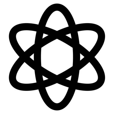 Atom Simgesi, Beyaz Arkaplanda Basit Vektör İllüstrasyonu