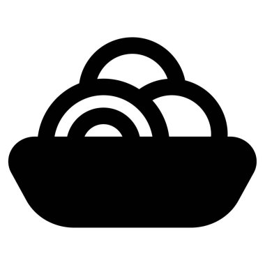 Makarna Simgesi, Beyaz Arkaplanda Basit Vektör İllüstrasyonu