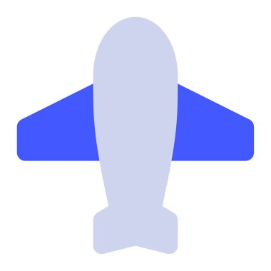 Uçak Simgesi, Beyaz Arkaplanda Basit Vektör İllüstrasyonu