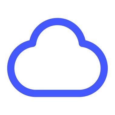 Bulut simgesi, beyaz arkaplanda basit vektör çizimi