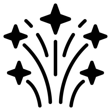 Havai fişek Simgesi, Beyaz Arkaplanda Basit Vektör İllüstrasyonu