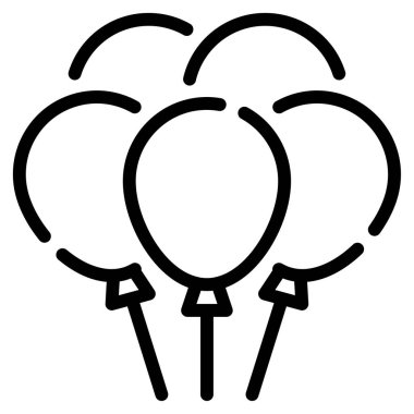 Balon Simgesi, Beyaz Arkaplanda Basit Vektör İllüstrasyonu