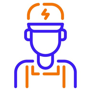 Elektrik Simgesi, Beyaz Arkaplan Basit Vektör İllüstrasyonu