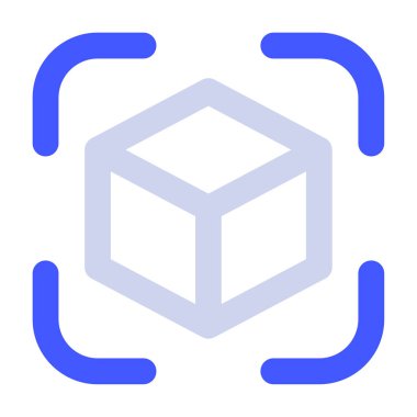 Artırılmış Gerçeklik Simgesi, Beyaz Arkaplan Üzerine Basit Vektör İllüstrasyonu