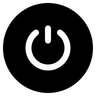 Güç Simgesi, Beyaz Arkaplanda Basit Vektör Resimleri