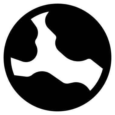 Küresel Simge, Beyaz Arkaplanda Basit Vektör İllüstrasyonu