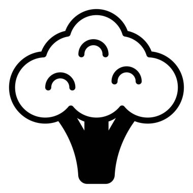 Karnabahar Simgesi, Beyaz Arkaplanda Basit Vektör İllüstrasyonu