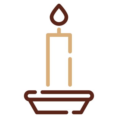 Mum Simgesi, Beyaz Arkaplanda Basit Vektör İllüstrasyonu