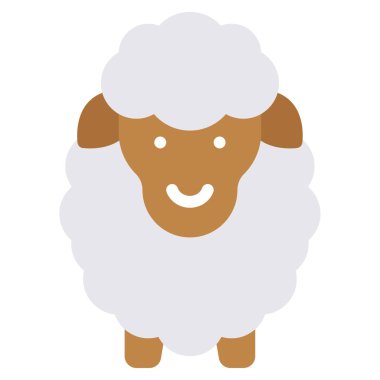 Kuzu Simgesi, Beyaz Arkaplanda Basit Vektör İllüstrasyonu