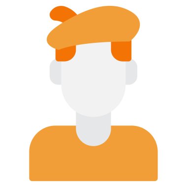 Sanatçı Simgesi, Beyaz Arkaplanda Basit Vektör İllüstrasyonu