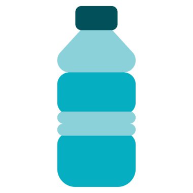 Su Şişe Simgesi, Beyaz Arkaplan Üzerine Basit Vektör İllüstrasyonu