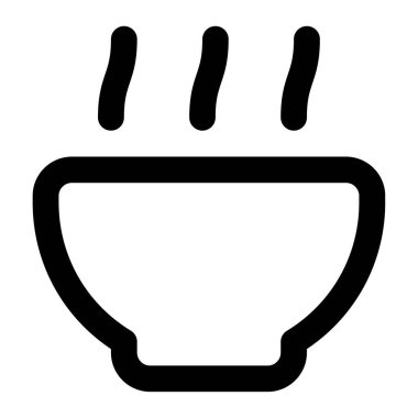 Çorba Simgesi, Beyaz Arkaplanda Basit Vektör İllüstrasyonu