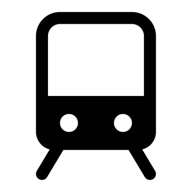 Tren Simgesi, Beyaz Arkaplanda Basit Vektör İllüstrasyonu