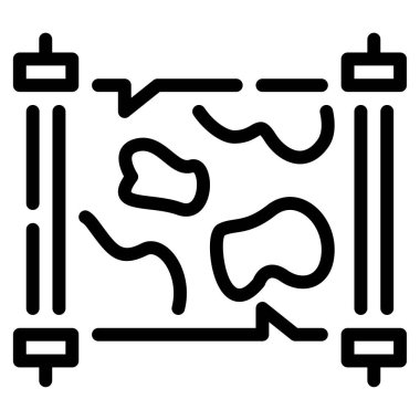 Harita Simgesi, Beyaz Arkaplanda Basit Vektör İllüstrasyonu  