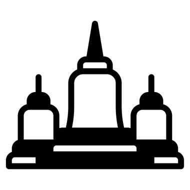 Tapınak Simgesi, Beyaz Arkaplanda Basit Vektör İllüstrasyonu