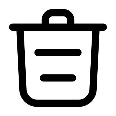 Çöp Simgesi, Beyaz Arkaplanda Basit Vektör İllüstrasyonu