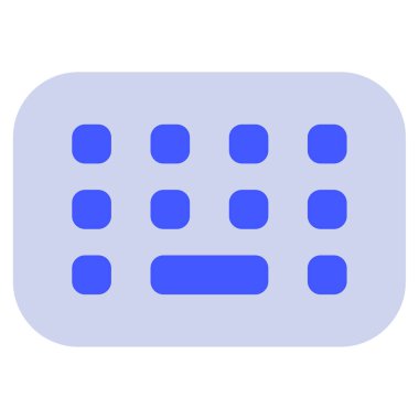  Klavye Simgesi, Beyaz Arkaplanda Basit Vektör İllüstrasyonu