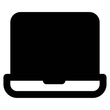 Laptop Simgesi, Beyaz Arkaplanda Basit Vektör İllüstrasyonu