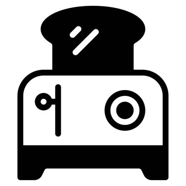 Tost Simgesi, Beyaz Arkaplanda Basit Vektör İllüstrasyonu