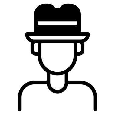 Müzisyen Simgesi, Beyaz Arkaplanda Basit Vektör İllüstrasyonu