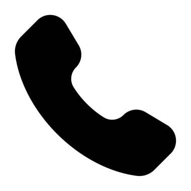 Telefon Simgesi, Beyaz Arkaplanda Basit Vektör İllüstrasyonu