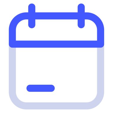 Takvim simgesi, beyaz arkaplanda basit vektör illüstrasyonu