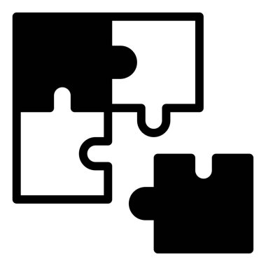 Bulmaca Simgesi, Beyaz Arkaplanda Basit Vektör İllüstrasyonu