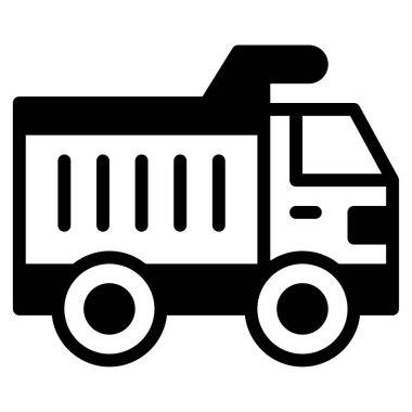 Kamyon Simgesi, Beyaz Arkaplanda Basit Vektör İllüstrasyonu