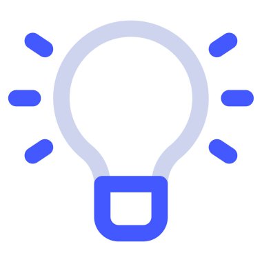 Beyaz Arkaplanda Fikir Simgesi, Basit Vektör İllüstrasyonu   