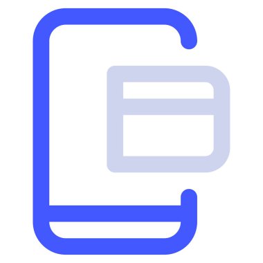 Mobil Bankacılık Simgesi, Beyaz Arkaplanda Basit Vektör ResmiComment  