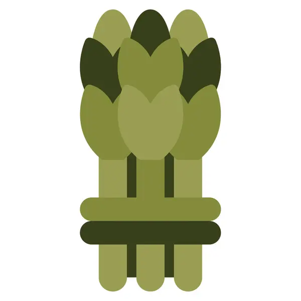 Asparagus Simgesi, Beyaz Arkaplanda Basit Vektör İllüstrasyonu