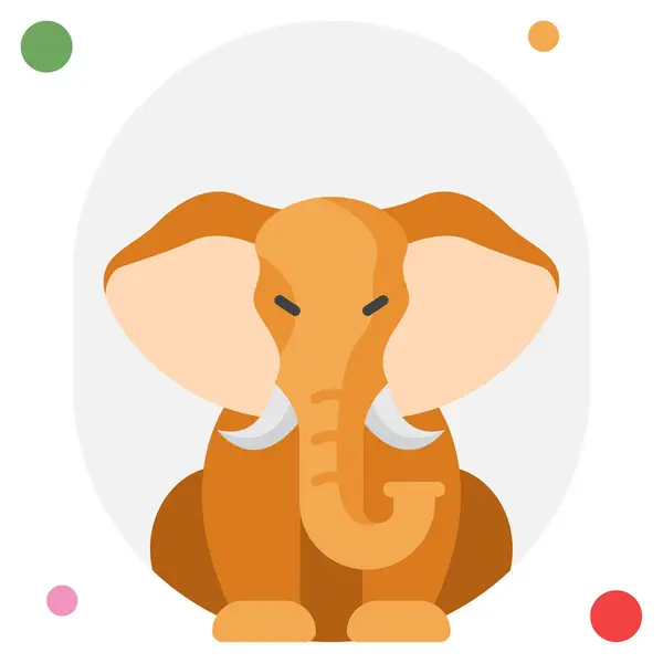 Fil Simgesi, Beyaz Arkaplanda Basit Vektör İllüstrasyonu