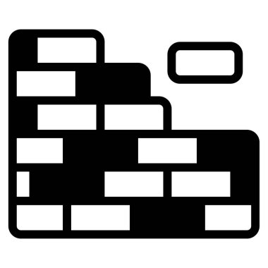 Tuğla simgesi, vektör illüstrasyonu basit tasarım