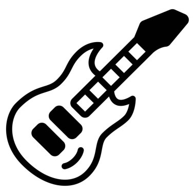 gitar müzik enstrümanı simgesi düz stil 