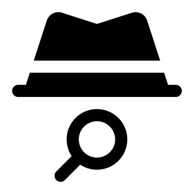 Beyaz Şapka SEO simgesi, vektör illüstrasyonu basit tasarım