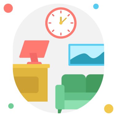 Masa simgesinde, vektör illüstrasyonunda basit tasarımı kontrol edin