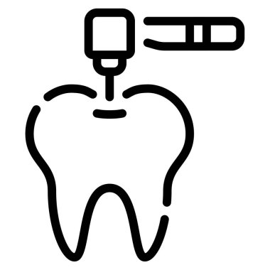 Diş Sondajı simgesi, vektör illüstrasyonu basit tasarım