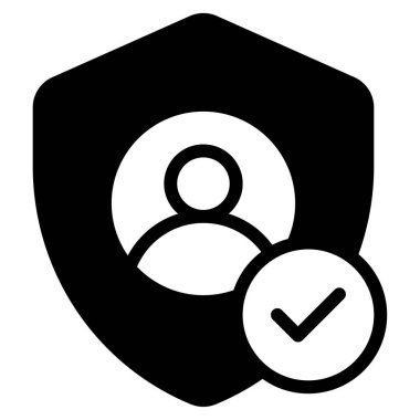 Kimlik doğrulama simgesi, vektör illüstrasyonu basit tasarım