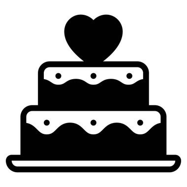 düğün pastası simgesi, vektör illüstrasyonu basit tasarım