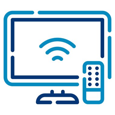 Akıllı televizyon simgesi, vektör illüstrasyonu basit tasarım