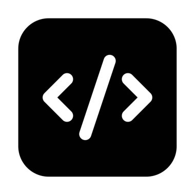 Kod simgesi, vektör illüstrasyonu basit tasarım