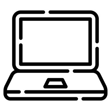 dizüstü bilgisayar simgesi, vektör illüstrasyonu basit tasarım