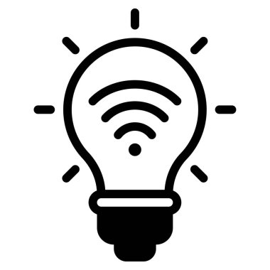 Akıllı Işık simgesi, vektör illüstrasyonu basit tasarım