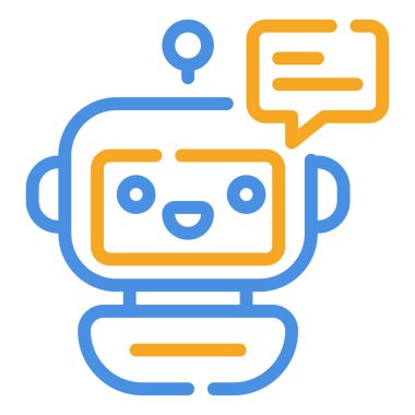 Chatbot simgesi, vektör illüstrasyonu basit tasarım