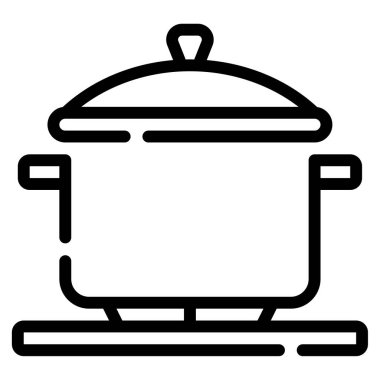 yemek tenceresi simgesi, vektör illüstrasyonu basit tasarım