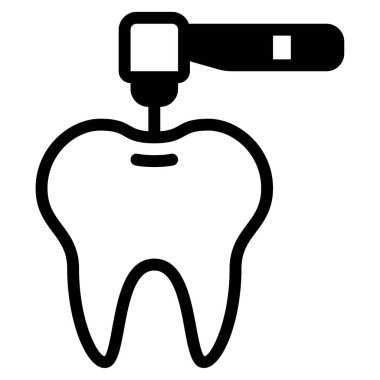Diş Sondajı simgesi, vektör illüstrasyonu basit tasarım
