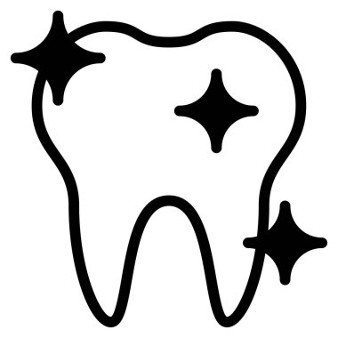 Diş beyazlatma simgesi, vektör illüstrasyonu basit tasarım