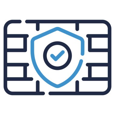 Firewall simgesi, vektör illüstrasyonu basit tasarım